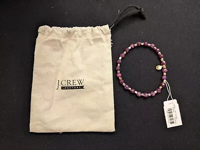 J.Crew Beaded Stretch Bracelet Violet Colored Beads Fashion Jewelry FREE SHIP • $12