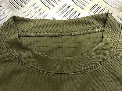 £7.49 • Buy Genuine British Military Mesh T-Shirt Anti Static Self Wicking Olive Green USED