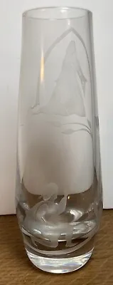 Caithness Romeo And Juliet Clear Glass Vase Excellent Vintage • £11.04