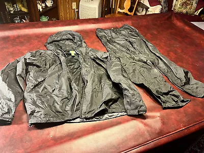 CABELA'S Dry-Plus Waterproof Rain Jacket & Pants Outfit Suit Men's L BlackL Reg. • $39.99