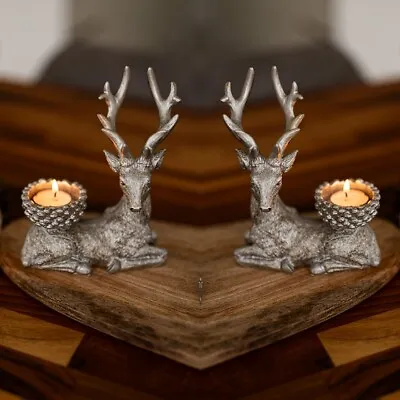Kalalou Cast Aluminum Rabbit Candle Holders, Antique Brass - Set of 2