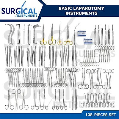 108 Pcs Basic Laparotomy Instruments Set Stainless Surgical Medical German Grade • $324.99