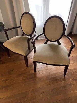 Barbara Barry For Baker Furniture Modern Neoclassical Mahogany Dining Chairs Two • $850