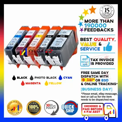 5x Yyuda NoN-OEM PGI525BK CLI526 Ink Cartridges For CANON Pixma MG5250 MG5350 • $13.80