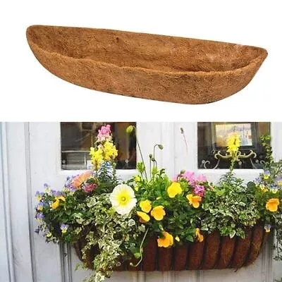 24-48'' Trough Coco Liner Planting Flower Wall Hanging Basket Planter Window Box • £10.89