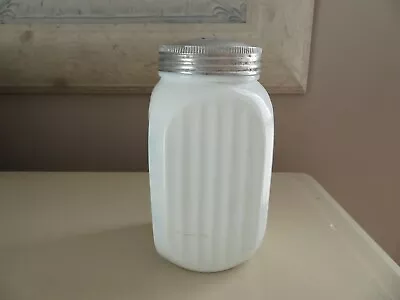 Vintage Anchor Hocking Hoosier Milk Glass 5  Shaker Ribbed White • $4