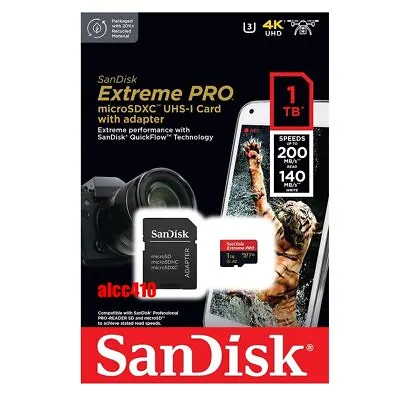 SanDisk 1TB Extreme Pro Micro SD SDXC Class 10 Memory Card 200MB/s Mobile • $204.95