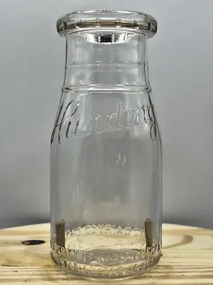 Vintage Hunding Dairy Chicago Illinois Embossed ½ Pint Milk Bottle • $7.50