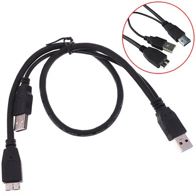 USB 3.0 A Male Micro USB 3.0 B Y Cord Cable For External Hard Drive Disk Ca_~y • $7.15