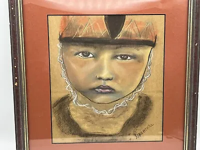 Vintage Signed Original Drawing Of Hmong Hill Tribe Child Laos • $39.95