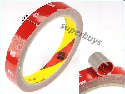 15mm 3m Automotive Car Vehicle Acrylic Foam Double Sided Adhesive Attaching Tape • $11.45