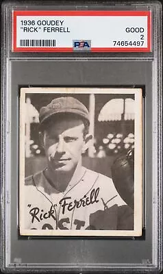 1936 Goudey   Rick  Ferrell #  PSA 2 NEW LABEL VINTAGE BASEBALL • $70