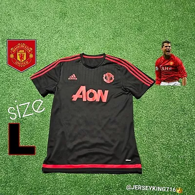 Manchester United 2015/2016 Football Soccer Shirt Jersey Training Adidas Size L • $33