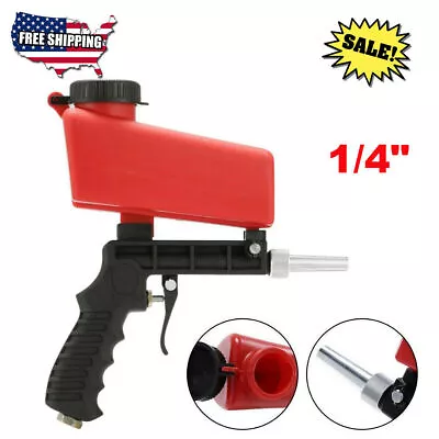 1/4  Air Sandblasting Gun Hand Held Portable Blaster Shot Media Blasting Adjust • $16.49