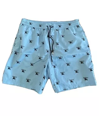 SS18: Burberry Monogram Swim Trunks  Baby Blue  Sz L • $162