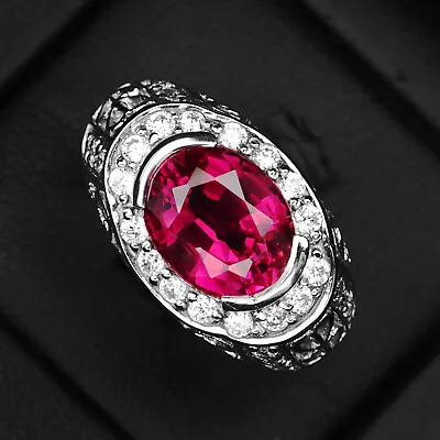 Gorgeous Pink Padparadscha Sapphire 5.90Ct 925 Sterling Silver Handmade Rings • $35.24