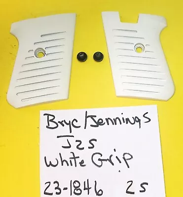 Jennings Bryco J-25 .5 ACP. NEW Factory White Grips With Black Screws NOS • $30