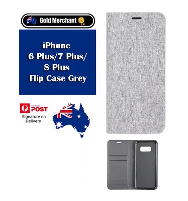 IPhone 6 Plus/7 Plus/8 Plus Flip Case Grey 03/18 • £9.56