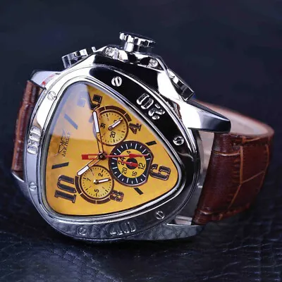 JARAGAR Geometric Triangle Men's Sports Watch Automatic Mechanical Wrist Watches • £29.99