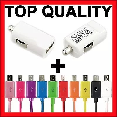 USB Car Charger + Micro USB Cable For Samsung Galaxy S6 Edge S4 S3 Mini Note 2 4 • $7.99