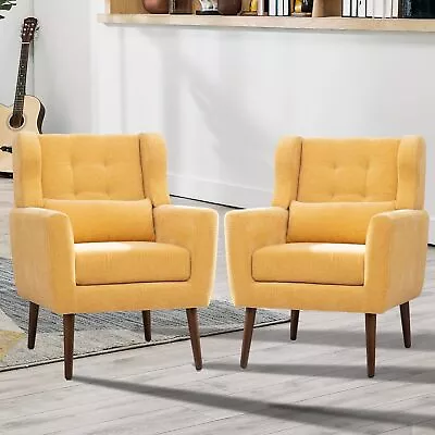 Modern Accent Arm Chair Single Sofa Upholstered Living Room Armchair Wood Leg • $159.99