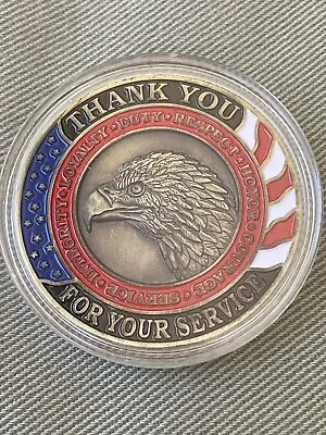 US Veteran Metal  Medallion Medal And Clear Case - Thank You For Your Service • $12.50