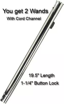 $23.99 • Buy Metal Chrome Button Lock Wands For Vacuflo Central Vacuum Pipe Tube 1.25   2pk