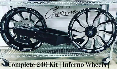$4999.99 • Buy 240 Fat Tire Kit With Big Bling Inferno Wheels For 99-2020 Suzuki Hayabusa