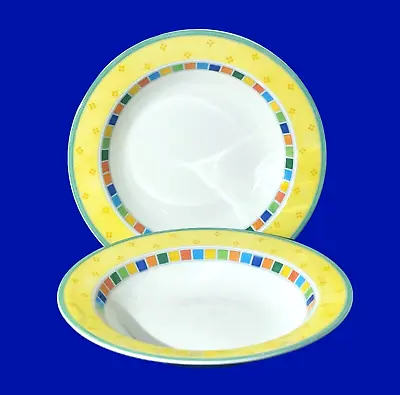 Villeroy & Boch TWIST ALEA LIMONE 7 3/4  Rimmed Cereal Bowls Set Of 2 • $28.99