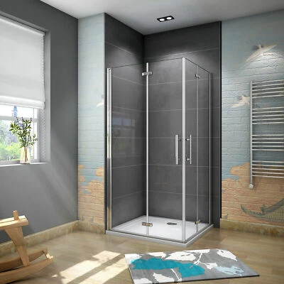 Box Doccia Angolare 195 Cm Con Porta Battente Pieghevole E Parete Fissa In Vetro Temperato 6 Mm – 100x70 Cm, Reversibile, Cromato