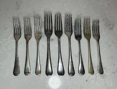 9 Antique EPNS Forks Lot Marked Martin Hall Arthur PA&S Leinster Dalton • $17.99