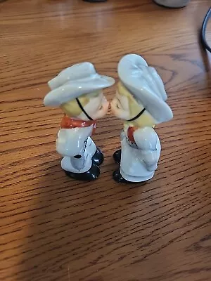 Vintage 1956 Napco Kissing Cowboy And Cowgirl Salt And Pepper Shakers • $100