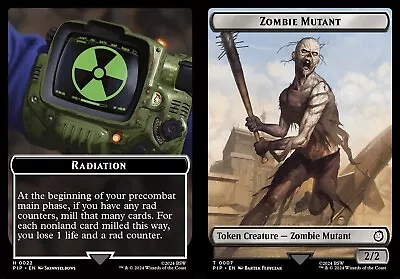 MTG 4x Radiation / Zombie Mutant Double Sided Token [Fallout] • £1.99