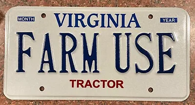 Exp Virginia Personalized Vanity License Plate Va DMV Tractor FARM USE Tag Sign • $84