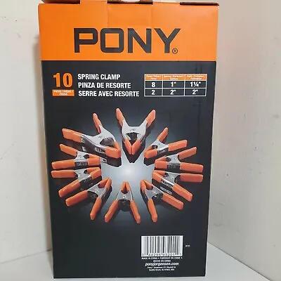 NEW 10 PC Pony Tools Heavy Duty Metal Spring Clamp Set 2x2  8x1  • $8