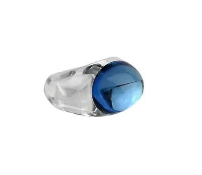Baccarat Jewelry Tango Riviera Clear Crystal Ring Size 55 - 7 New Made In France • $170