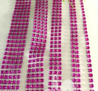 £3.39 • Buy 9m Pink Diamante Rhinestone Effect Mesh Ribbon Cake Trim 