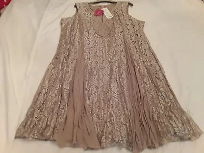 New/Tags £59 CHANGES BY TOGETHER UK 24 Pale Gold Lace Dress  Pit-Pit 27  L42  • £18