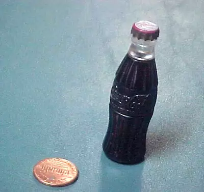 Vintage Mini 2.5  Glass Coke Embossed Bottle W/ Metal Cap Drink Coca-Cola Reg US • $12.50