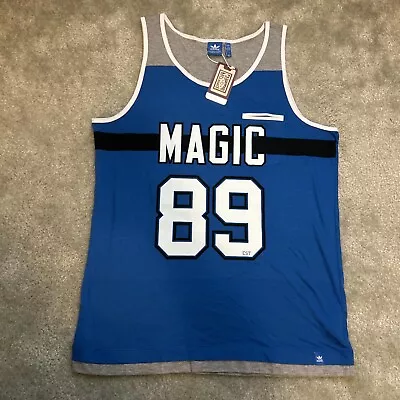 Adidas Men’s Orlando Magic Blue Tank Top Hardwood Classic Size Large • $11.95