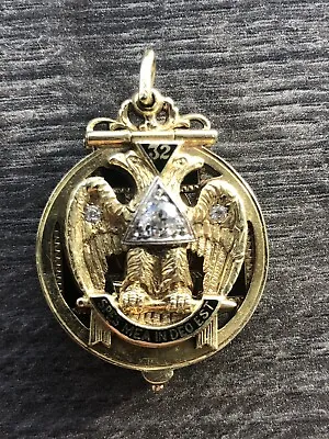 Rare Vintage Tri-fold Masonic 32nd Degree 14k Gold With Diamonds Pendant • $2850