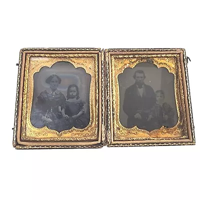 19thC Dageurreotype Woman Chatelaine On Her Dress Daughter @ Side Father Son • $89.99
