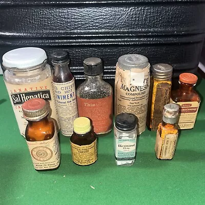 Antique Medicine Bottles Lot Of 10 • $99.99