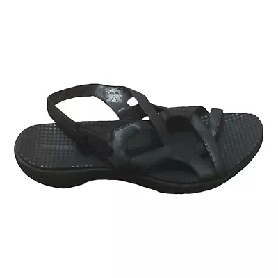 Merrell  Strappy Sandals Agave Black Leather Comfort Shoes  J33198 Womens Size 9 • $24.89