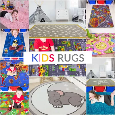 Fun & Interactive Kids Playmats Colourful Easy Clean Small Large Childrens Rugs • £19.95