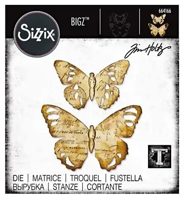 Sizzix Bigz Tattered Butterfly Die #664166 Retail $22.99 Cuts Fabric Tim Holtz • $11.49