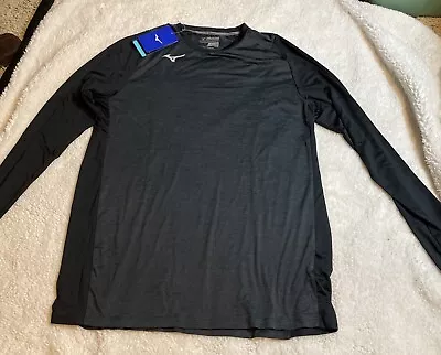 Mizuno Long Sleeve Performance Shirt Alpha Men's Size Medium Black • $24