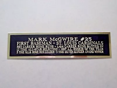 Mark McGwire Cardinals Autograph Nameplate For A Baseball Photo / Case 1.5 X 8 • $7.50
