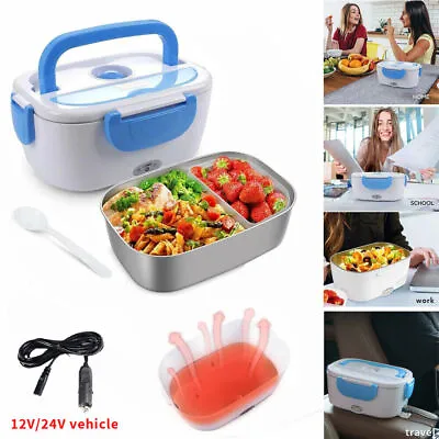 Portable Electric Heating Lunch Box 12V 24V Bento Travel Food Heater Car Plug UK • £28.65