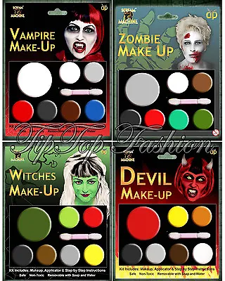 New Halloween Face Paint Make Up Kit WitchDevilVampireZombie Makeup Set  • £2